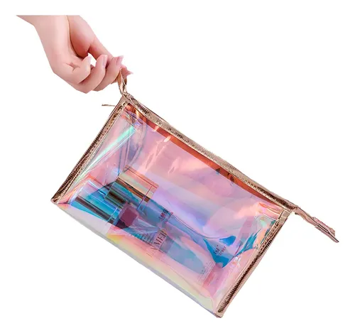 5 Pzs Bolsas Maquillaje Holográfico Iridescente Organiza