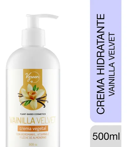 Crema Corporal Vegetal Vgreen Vainilla Velvet para Todo Tipo de Piel 500 mL