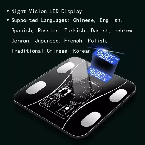 Escala Digital De Bioimpedancia Bluetooth Smart Blanca