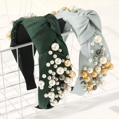 6 Diademas Para Mujer Acolchadas Con Perlas