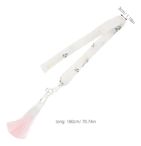 Accesorio Para Cabello Con Cinta Estampada Y Borla