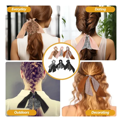 6 Cintas Para El Pelo, Cintas Para El Pelo, Coletas Elástica