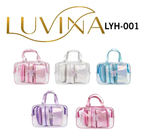 Set X4 Estuches Porta Cosmético Multiuso Maquillaje Luvina