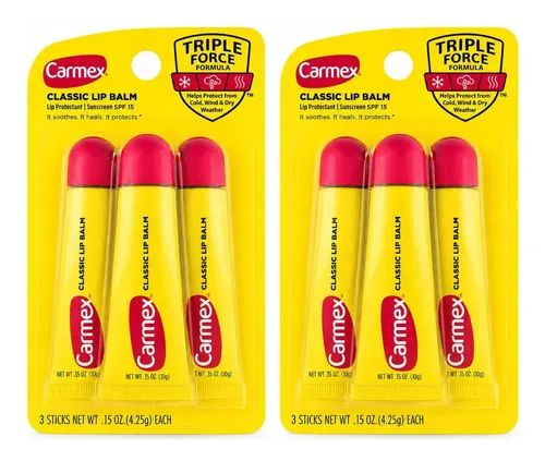 Bálsamo Labial Hidratante Carmex en Tubo, Pack de 6 Unidades