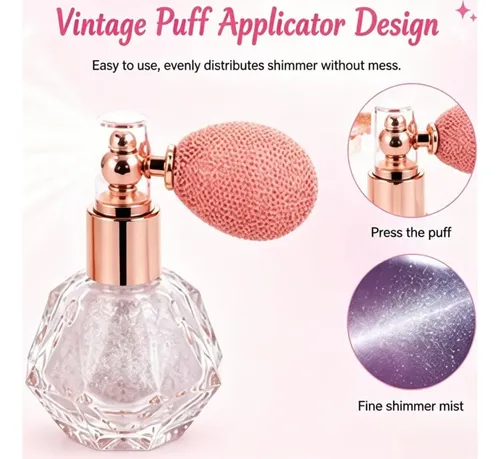 Spray Brillo Corporal Glitter Gihkasd Plata Rosa Púrpura