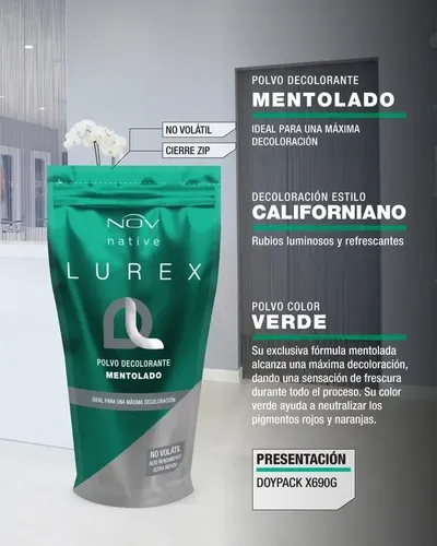 Nov Polvo Decolorante Lurex Mentolado X690grs X 6unidades