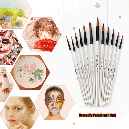 Juego De 12 Pinceles Profesionales De Nailon Para El Cabello