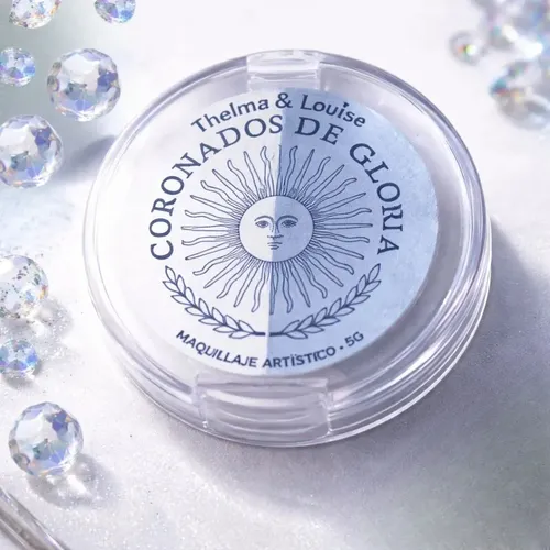 Petaca Maquillaje Artistico Mundial Celeste Y Blanco X 2 Celeste Y Blanco