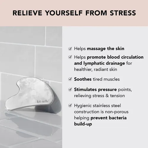 Herramientas Faciales Kitsch De Acero Inoxidable Gua Sha, Ro