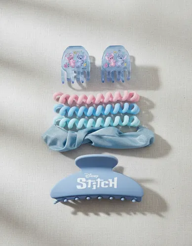 Set Accesorios Pelo Stitch Multicolor 6 Piezas Ganchos Colitas Scrunchie