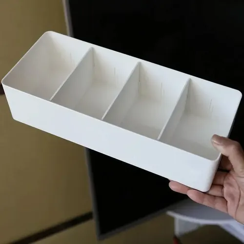 Organizador Maquillaje Cosmeticos 4 Divisiones Ropa Interior Color Natural