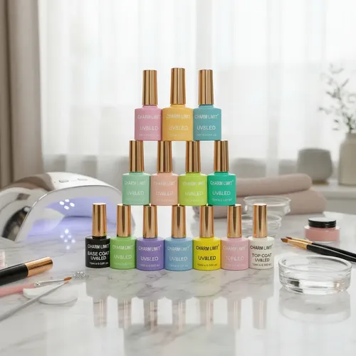 Kit Manicuria Semipermanente X 14 Un. Base Top Coat Uñas Gel