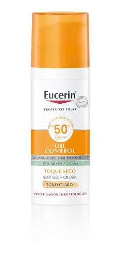 Eucerin Solar Gel F50+ Toque Seco Tono Claro