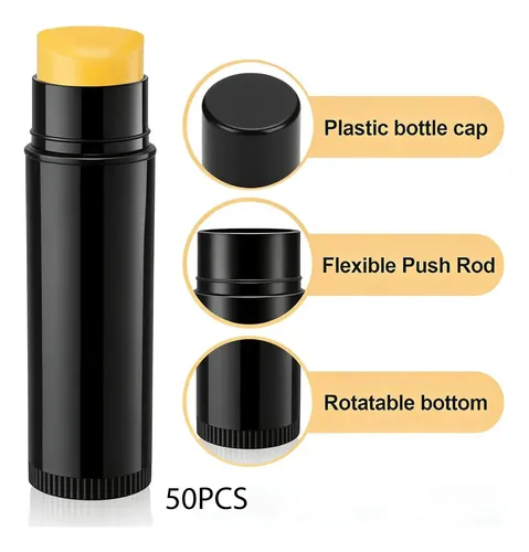 50 Tubos/botellas De Bálsamo Labial Rellenables Con Negro