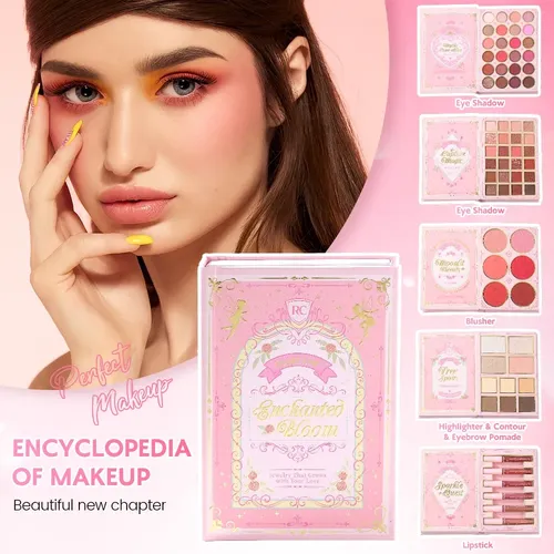 Qkkkit Maquillaje Profesional Libro Mágico Sombras Labial Ru
