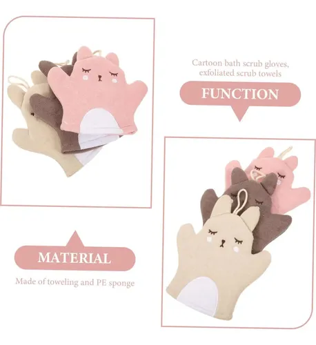 Guantes Exfoliantes Gleavi 3 Piezas Para Ducha Suaves