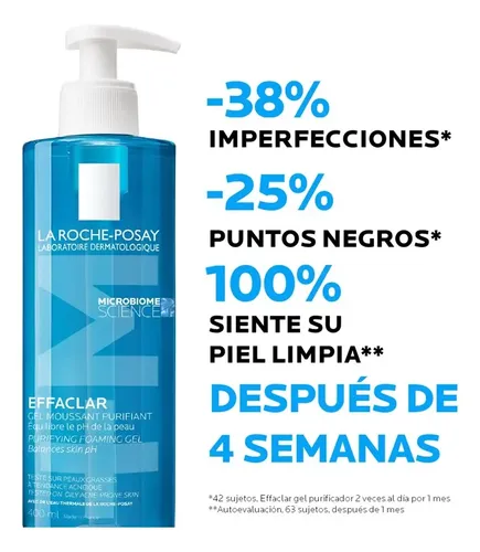 Gel Effaclar gel purificante La Roche-Posay día/noche para piel grasa/sensible de 400mL