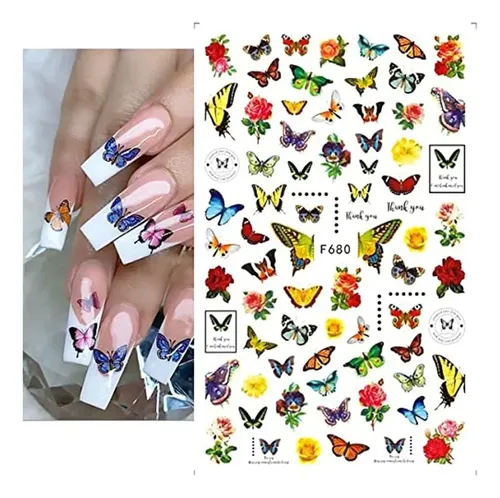 8hojas Mariposa Arte De Uñas Pegatinas Para Uñas De Acrílico