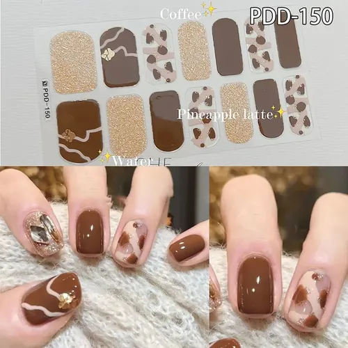Z Pegatinas De Gel Para Uñas, 14 Tiras De Esmalte