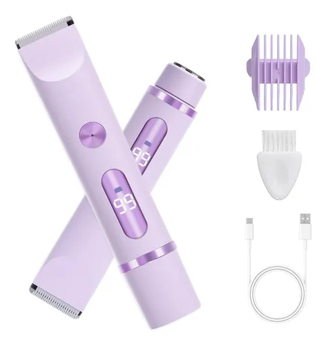 Afeitadora 2 En 1 Doble Cabeza Mujeres Lcd Morada – Bikini