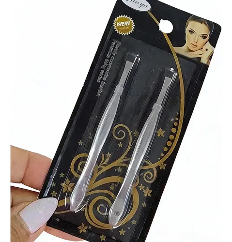 Pincita Depilar Acero Niquelado Cejas Profesional Pinza X2