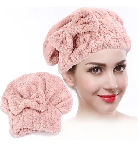 Gorro Para Secar El Cabello, 24 X 26 Cm, Forro Polar Coral,
