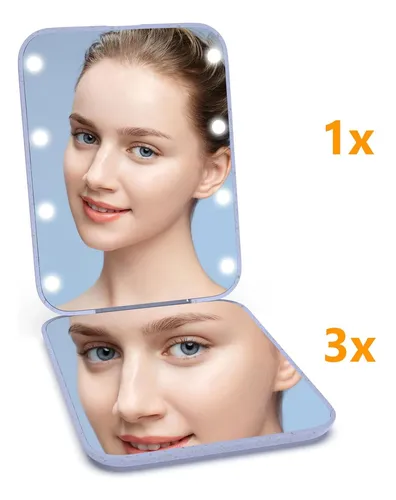 Espejo De Bolsillo Kintion Con Luz 1x/3x Plegable Morado