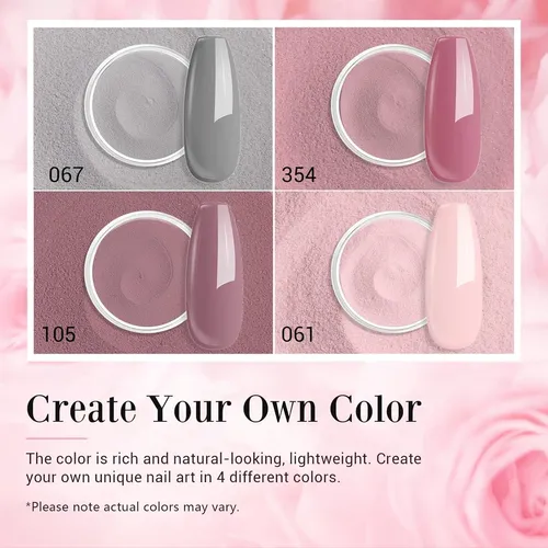 Kit De Uñas Dip Powder Azurebeauty, 4 Colores, 10 G