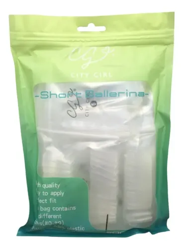 Tips Soft Gel Press On Uñas Prelimadas Bolsa City Girl 600u Short Ballerina