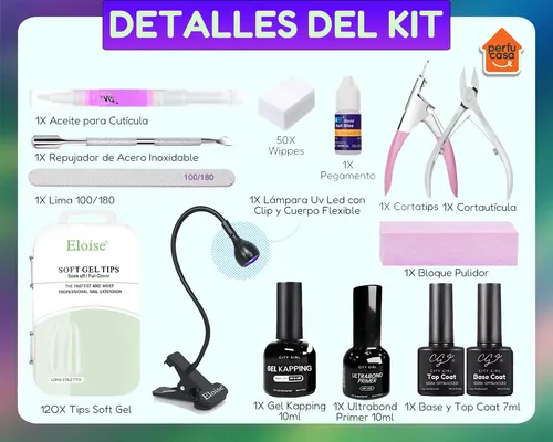 Kit Manicuría Esmaltado Uv Esculpidas Soft Gel Set Completo
