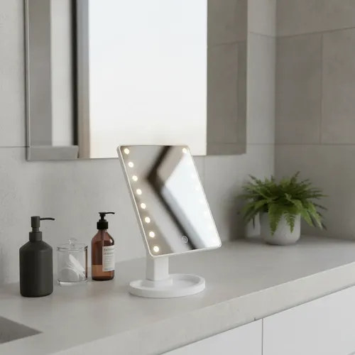 Espejo Led Maquillaje Touch Usb Luz Pie Regulable 360 Tactil