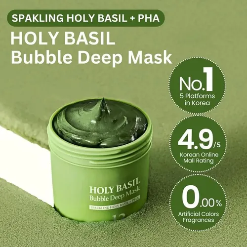 2026  Holy Basil Bubble Deep Mask 90g Tipo De Piel Grasa