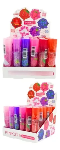 Lip Gloss Labial Brillo Roll On Pink21 Sabor Perfume Frutal