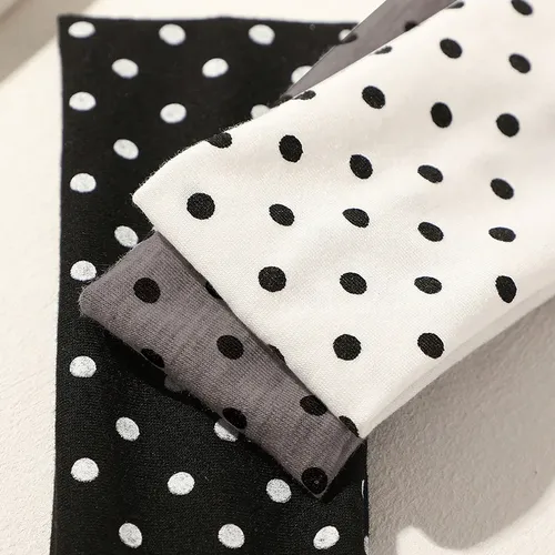 3 Cintas Para El Pelo Retro Con Estampado De Lunares, A La M