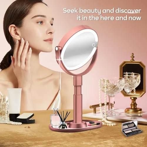 B Beauty Planet Espejo Maquillaje Iluminado Doble 30x Rosa
