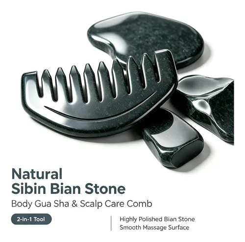 Peine Gua Sha Piedra Natural Para Masaje Facial Y Cuero