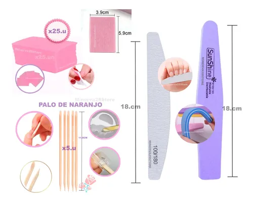 Kit Tips X500 Soft Gel. Kapping Navi, Strass, Lima, Wipes.