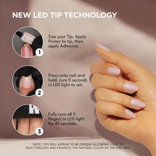 Uñas Soft Gel Tips Light Nude Rc Red Carpet Manicure 110