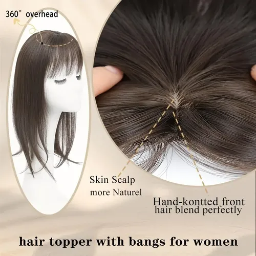 Zx,topper Capilar Mujer Castaño Oscuro Flequillo Volumen Cli