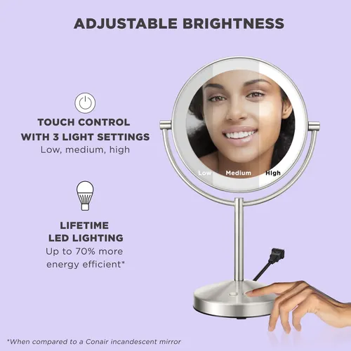 Espejo De Maquillaje Conair Con Luz Led Y Aumento 1x/10x