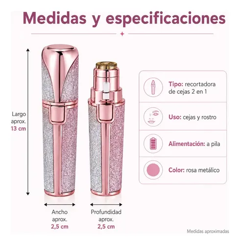Depilador Mini Eléctrico 2 En 1 Elimina Vello Facial Y Cejas