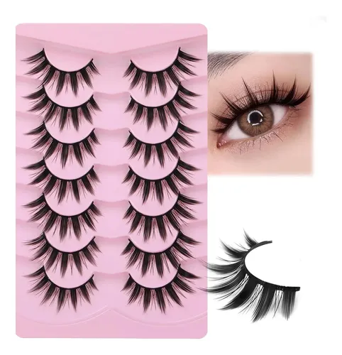 Pestañas Postizas Manga Anime Negras 7 Pares Cosplay