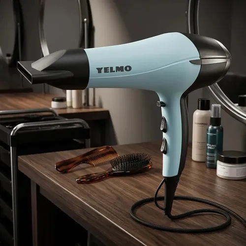Secador Pelo Profesional 2200w Tourmaline Ion Yelmo Sc-3630 Color Celeste