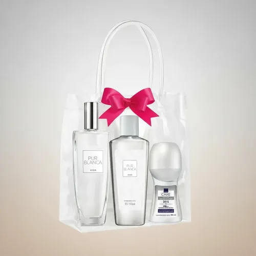 Kit Avon Para Mujer Perfume Pur Blanca + Bolsa De Regalo