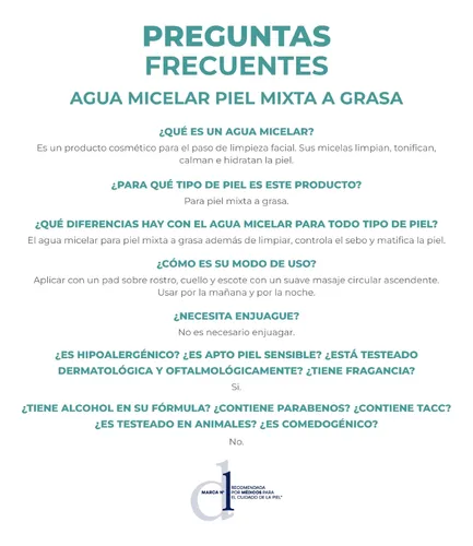 Dermaglós Agua Micelar 6 En 1 Piel Mixta A Grasa X200ml