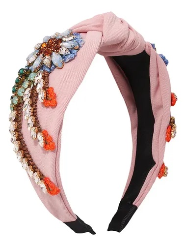 Tocado Retro Mujer 1 Unidad Con Incrustaciones De Brillantes Rosa