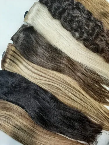 Cortina De Cabello Natural 1metro De 50cm De Largo Con Color