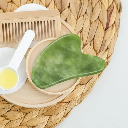 Set De Masaje Gua Sha Airogym De Jade Natural – 2 Piezas