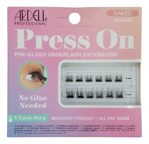 Pestañas Postizas Ardell Naked Natural Press On X 12 Negro