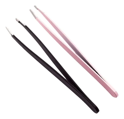 2 Piezas Pinzas Profesionales Cejas Slanted Removedor De